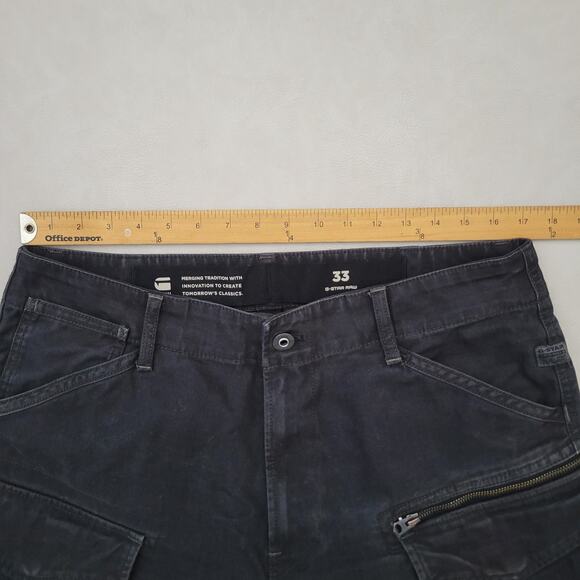 G-star Raw Zip Men's Cargo Distressed Black Shorts Size 33 - Picture 7 of 10